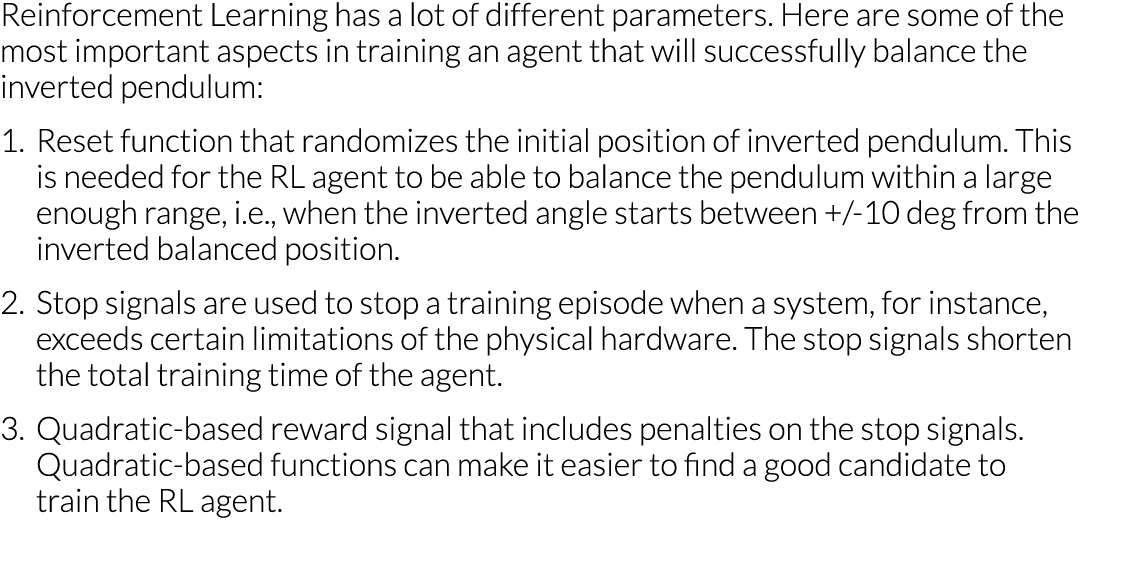 Reinforcement Learning has a lot of different parameters  Here are some of the most important aspects in training an    