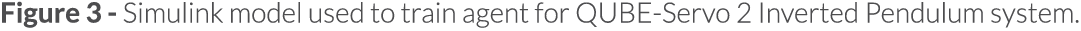 Figure 3 - Simulink model used to train agent for QUBE-Servo 2 Inverted Pendulum system 