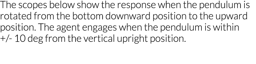 The scopes below show the response when the pendulum is rotated from the bottom downward position to the upward posit   