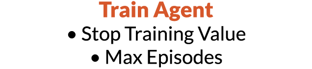 Train Agent   Stop Training Value     Max Episodes 