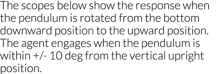 The scopes below show the response when the pendulum is rotated from the bottom downward position to the upward posit   